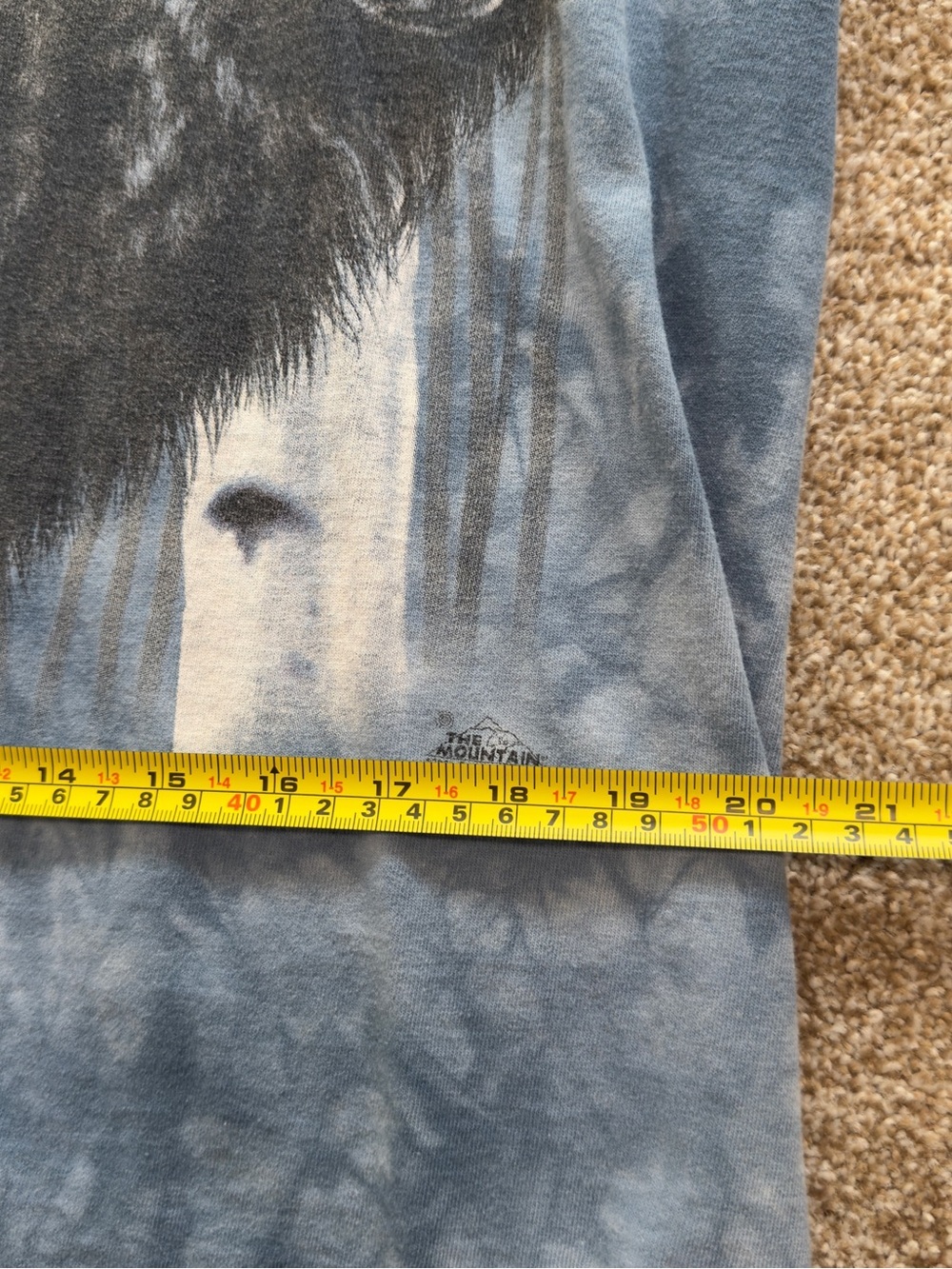 Vintage Wolf Graphic Tee Blue Tie Dye Y2K Nature Streetwear Mens L - Picture 6 of 8